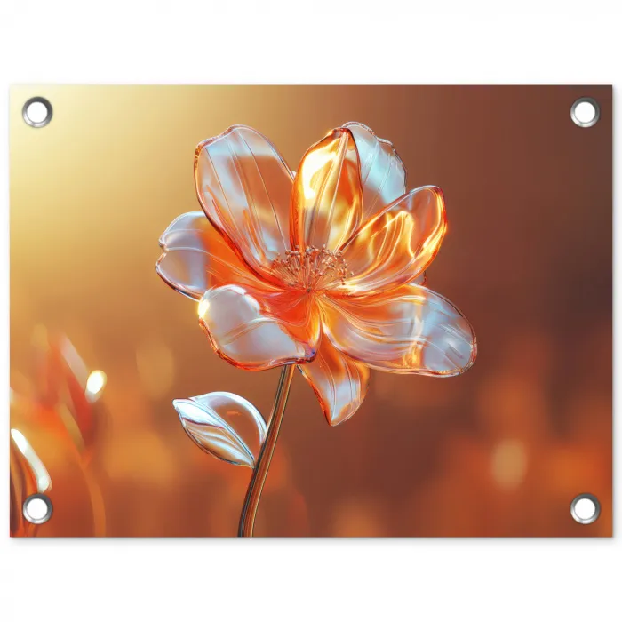 Glazen - Bloem - Zonlicht tuinposter los doek klein -3d