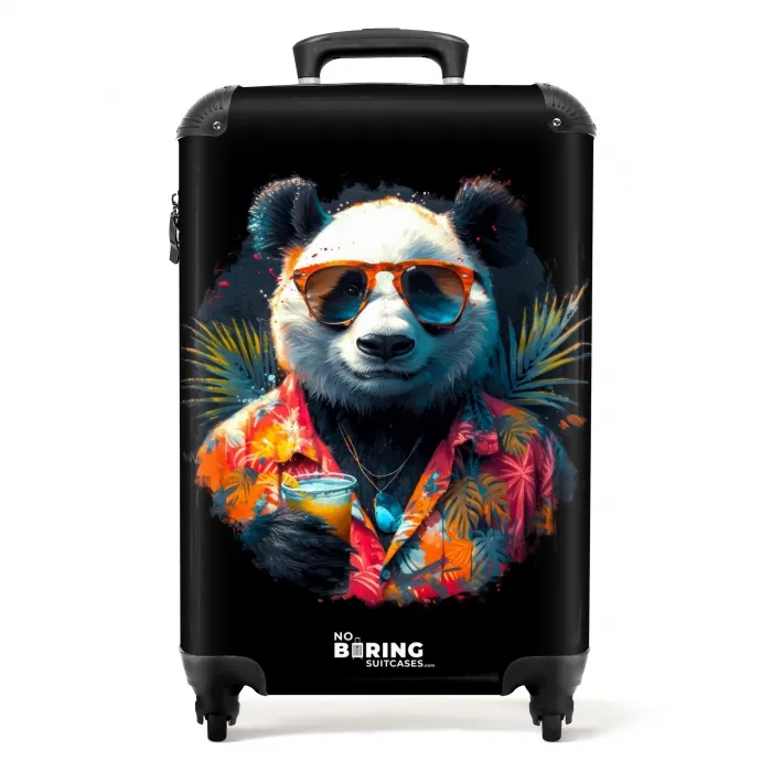 Panda als Tropische Street Art Koffer - NBS - Handbagage middel -productfoto_recht