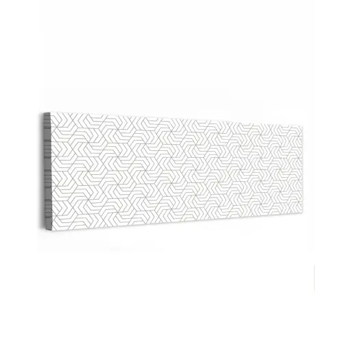 Geometrie - Lijn - Zwart - Wit - Patroon canvas 2cm klein 828 -z3d