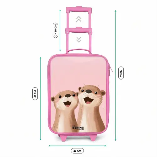 Otters - Lachen - Roze - Illustratie Kinderkoffer - Roze klein -productfoto_formaten