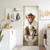 Aap - Modern - WC - Badjas deurposter klein -sfeer5