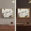 Deken - Wit - Boomstronk - Winter - Sneeuw Light Box met batterij (Wandlamp) middel -sfeer3