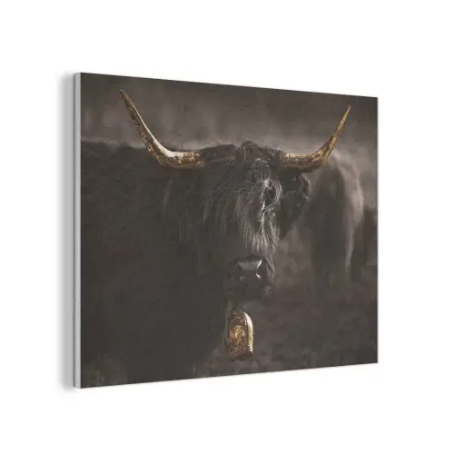 Schotse hooglander - Goud - Koebel - Hoorns - Dieren PET vilt klein -3d