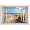Raam - Zee - Kust - Natuur - Doorkijk - Strand - Waddenzee poster papier klein -3d
