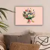 Margrieten - Boeket - Strikje - Roze canvas 2cm klein -sfeer1