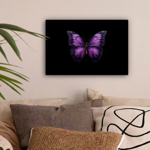 Vlinder - Paars - Levendig canvas 2cm klein -sfeer1