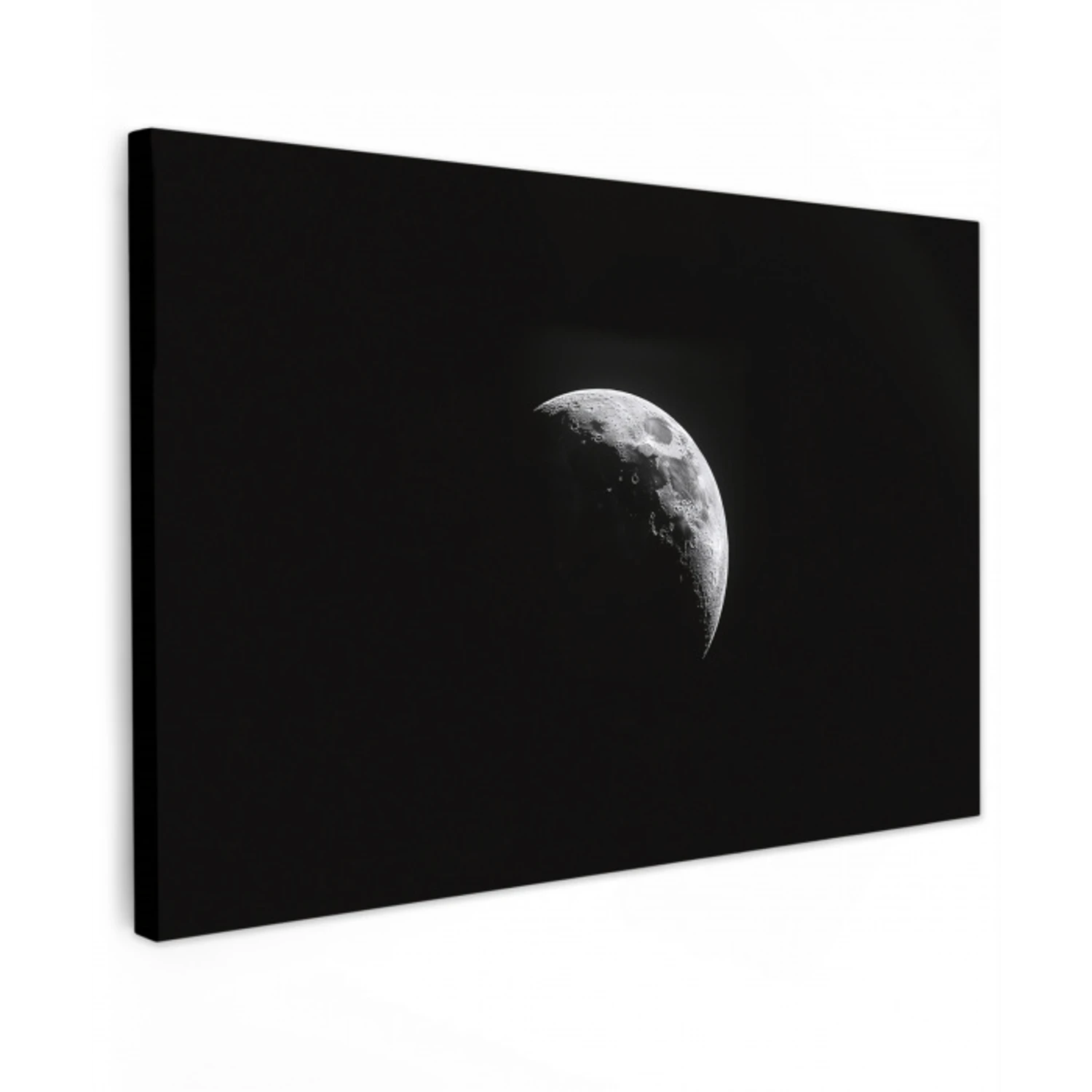 Maan - Hemel - Zwart - Schaduw Tuinposter op houten frame 2 cm dik klein -3d