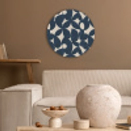 Modern - Geometrisch - Blauw Akoestische PET Vilt - Rond klein 838 -sfeer1