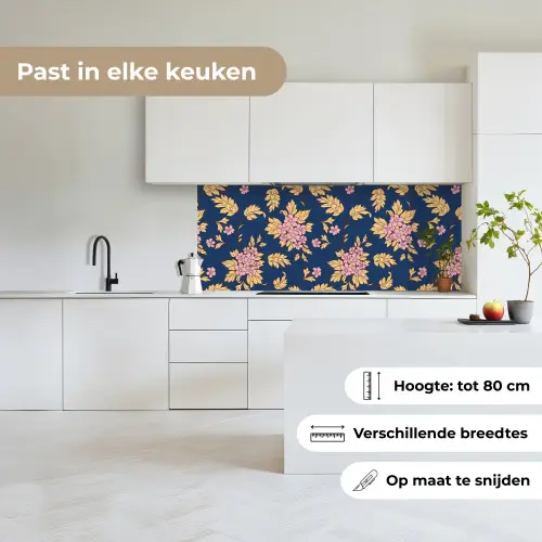 Bloesem - Bladeren - Roze - Goud - Patronen keuken achterwand 2 middel 871 -sfeer4_NL