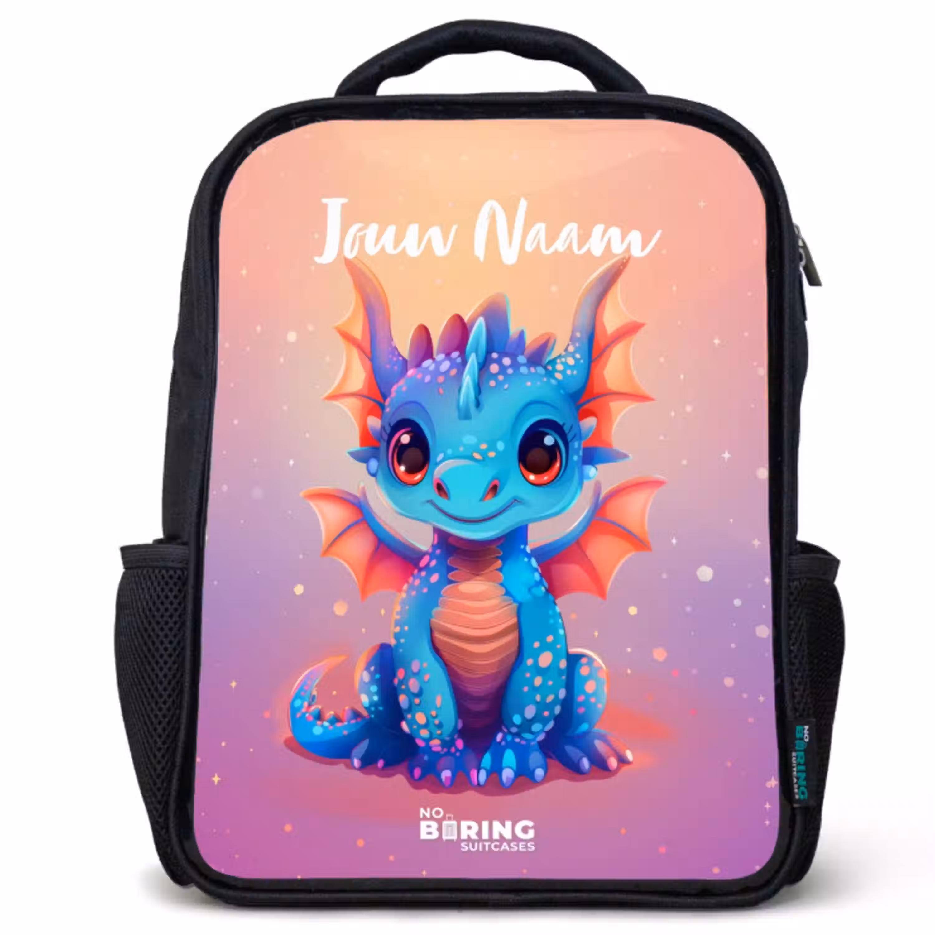 Schattige baby draak Rugzak - Zwart middel -3d