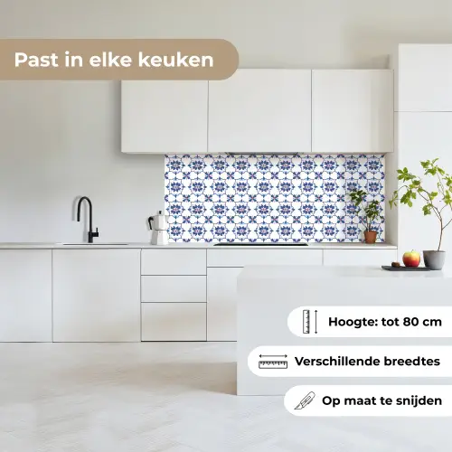 Modern - Patroon - Blauw - Roze keuken achterwand 2 middel 871 -sfeer4_NL