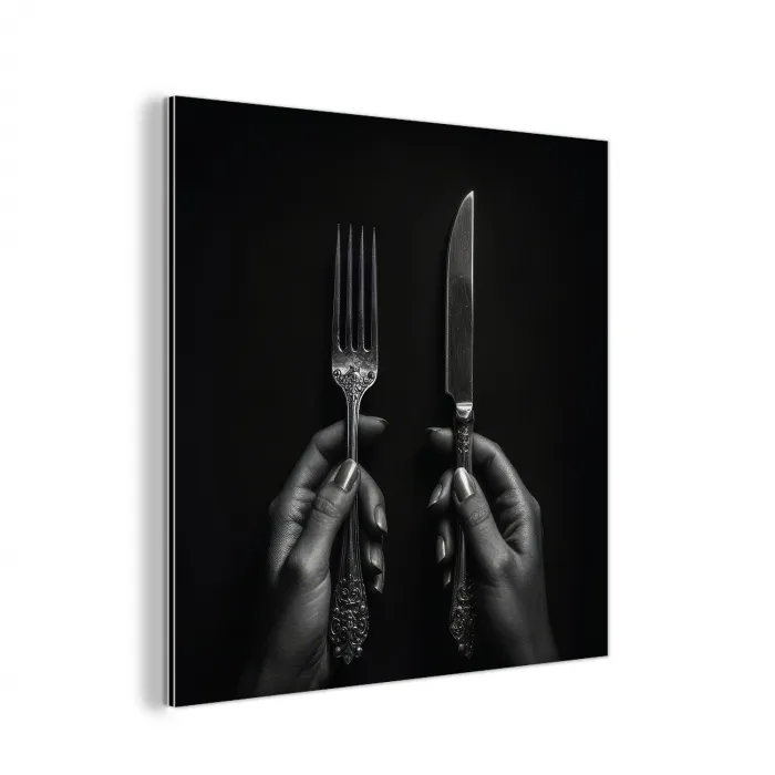 Bestek - Zwart - Wit aluminium wit klein -3d