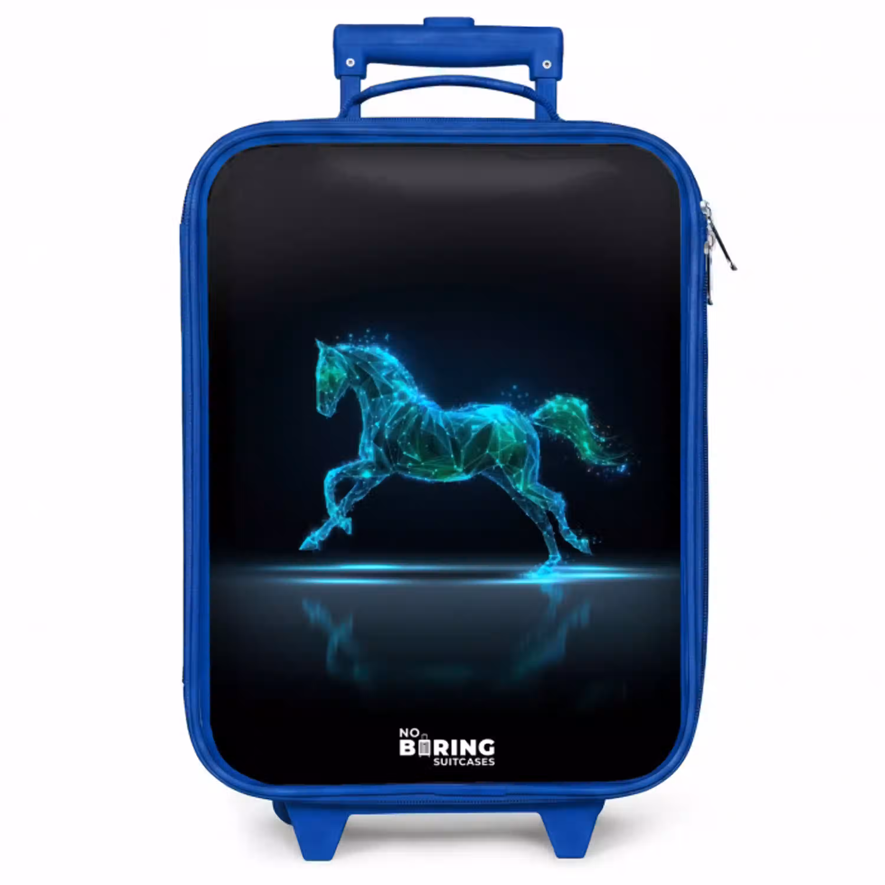 Futuristisch galopperend paard Kinderkoffer - Blauw klein -zzz_website3d