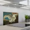 De bedreigde zwaan - Schilderij van Jan Asselijn keuken achterwand spatscherm klein -3d_schuin