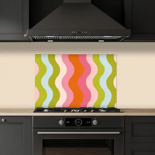 Banen - Golven - Kleurrijk - Verticaal keuken achterwand spatscherm klein -sfeer1