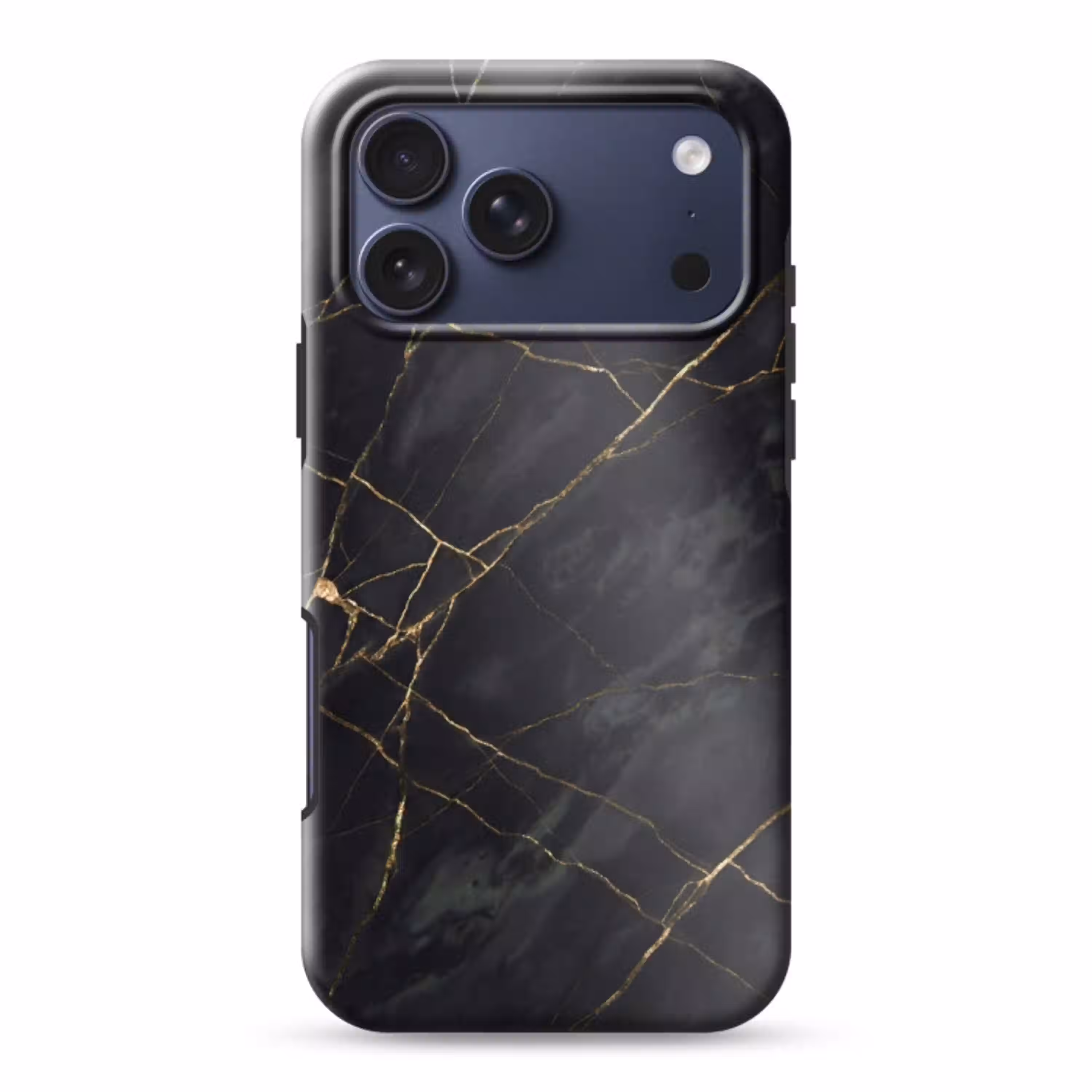 Textuur - Gouden lijnen - Abstract - Modern - Zwart Toughcase MagSafe Apple iPhone 17 Pro Max klein -3d