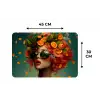 Vrouw - Sinaasappel - Bessen - Oranje Placemat vinyl groot -specs