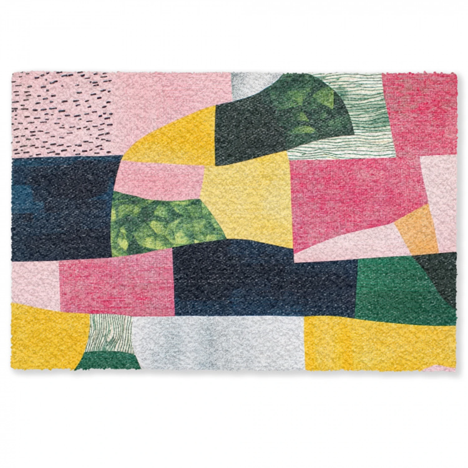 Abstract - Roze - Lappen - Vormen - Geel Deurmat klein -zkaufland3d