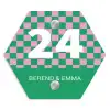 Groen - Roze - Blokjes - Klassiek Naambord Hexagon klein -3d