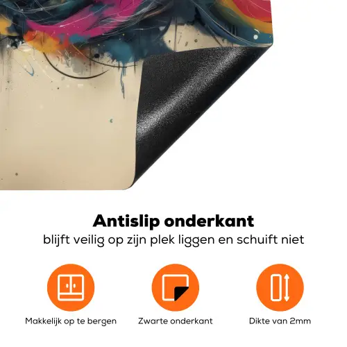 Explosie - Kleurrijk - Vormen - Abstract Inductie beschermer vinyl 3mm klein -zzzzzzz-td-onderkant