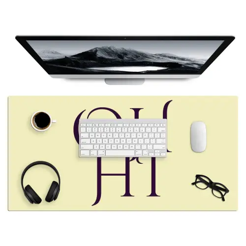 Oh hi - Geel - Monogram Muismat XXL klein -3d