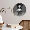 Vrouw - Koffie - Zwart - Wit Wandcirkel plexiglas klein -sfeer4