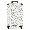 Grijze verfspatten op een gebroken wit NBS - Handbagage koffer - Volwassenen Unisex middel -productfoto_recht