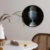 Microfoon - Delfts blauw - Muziek Wandcirkel behangsticker klein -sfeer3
