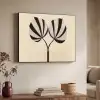 Bladeren - Gestreept - Stengel - Beige Textielframe - compleet frame klein -sfeer3
