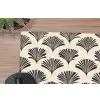 Waaiers - Botanisch - Zwart - Beige muismat rubber klein 262 -closeup