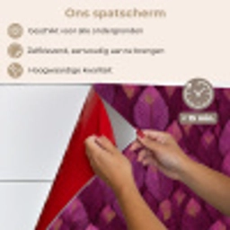 Bladeren - Patroon - Burgundy keuken achterwand spatscherm klein 900 -spatscherm_NL