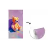 Teddybeer - Schaduw - Penseelstreken - Paars fotobehang vinyl groot -3d