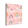 Regenboog - Patroon - Pastel - Handgetekend aluminium wit klein -3d