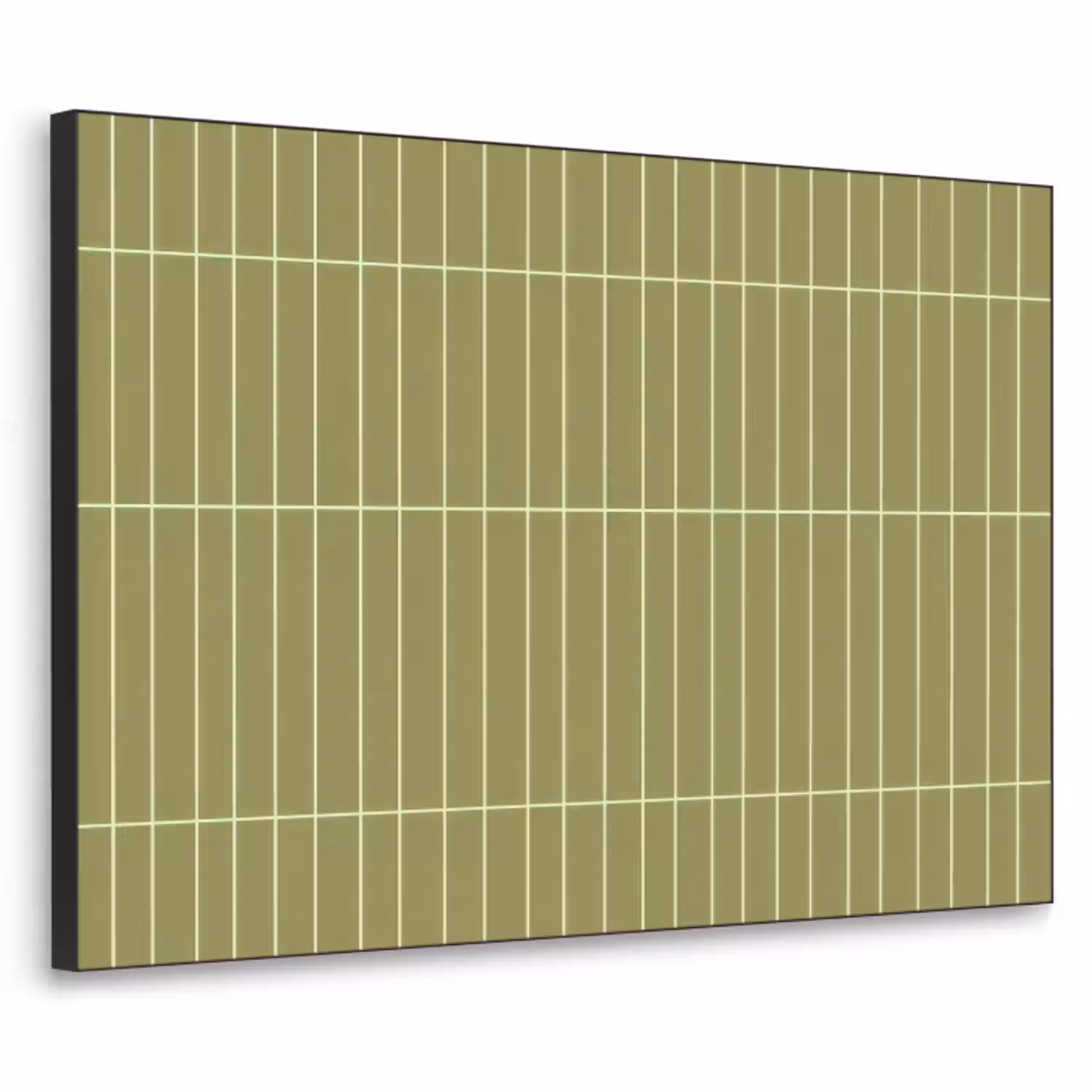 Verticaal - Wandtegel - Olijfgroen Textielframe zwart klein 947 -3d