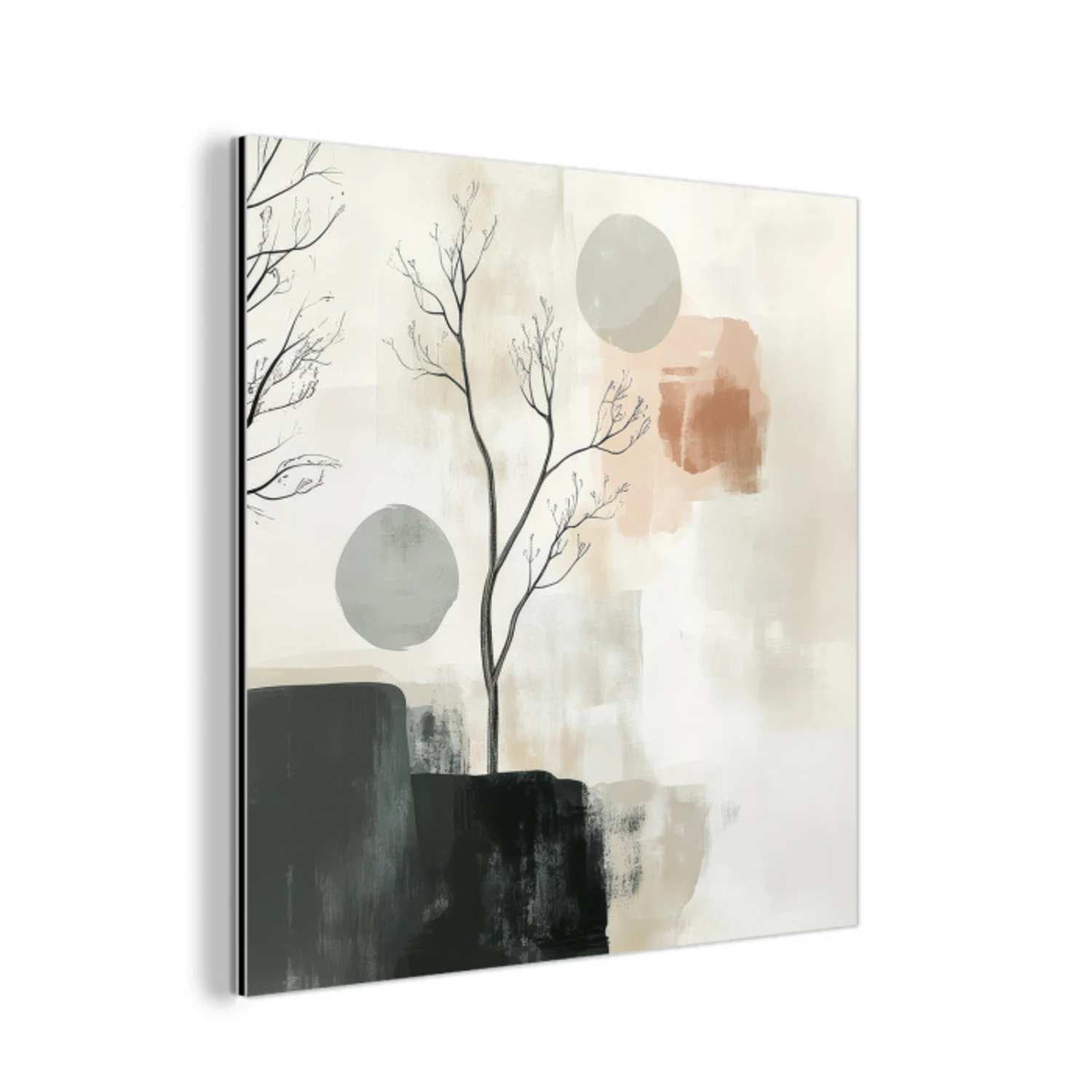 Wabi sabi - Beige - Plant aluminium wit klein -3d