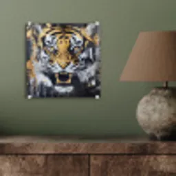 Tijger - Verfspatten - Goud plexiglas 5mm klein -sfeer3