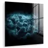 Wereldkaart - Bliksem - Blauw plexiglas 5mm klein -zzzproduct_nieuw
