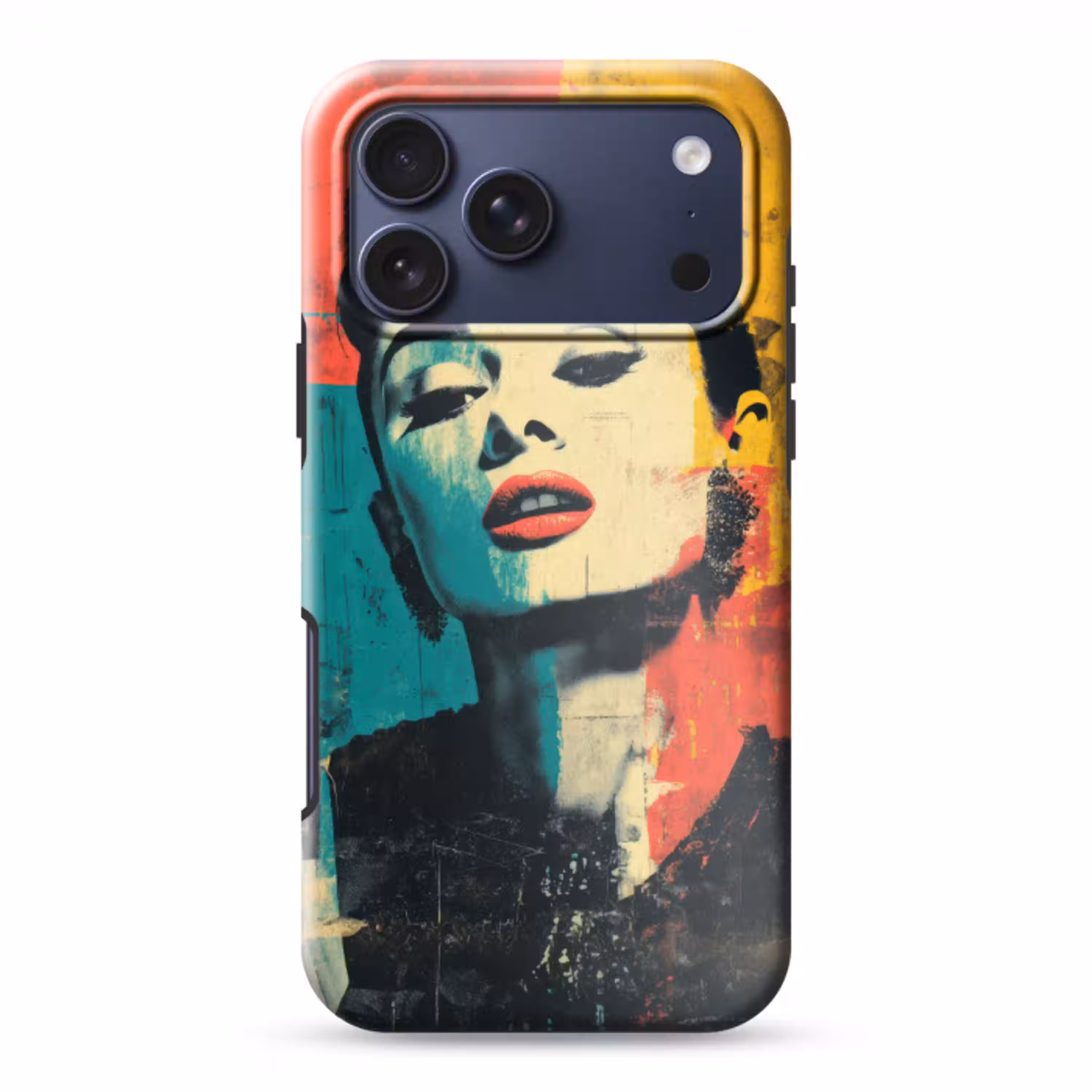 Vrouw - Rode lippen - Expressief - Grafisch Toughcase MagSafe Apple iPhone 17 Pro Max klein -3d