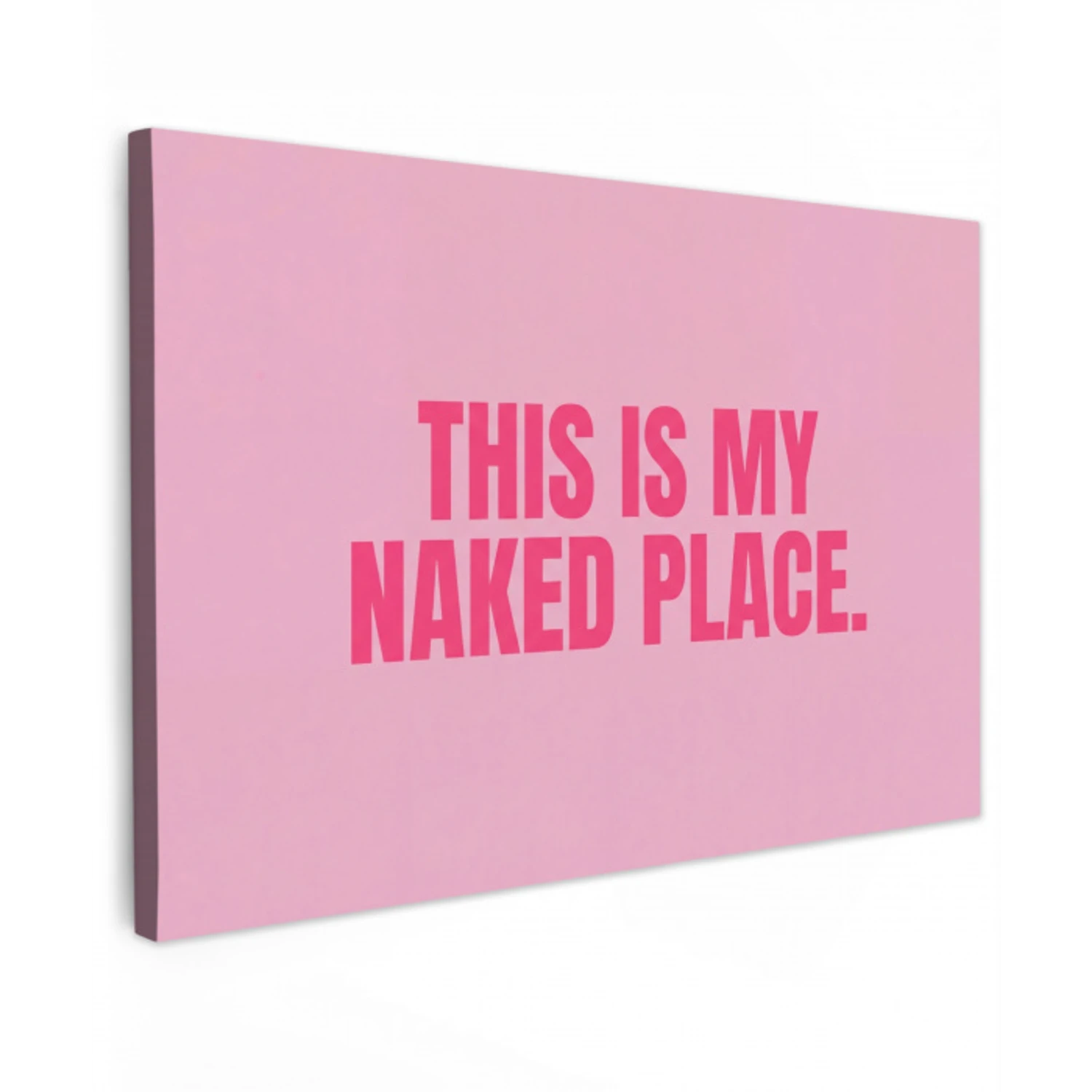 Tekst - Modern - Roze Tuinposter op houten frame 2 cm dik klein -3d