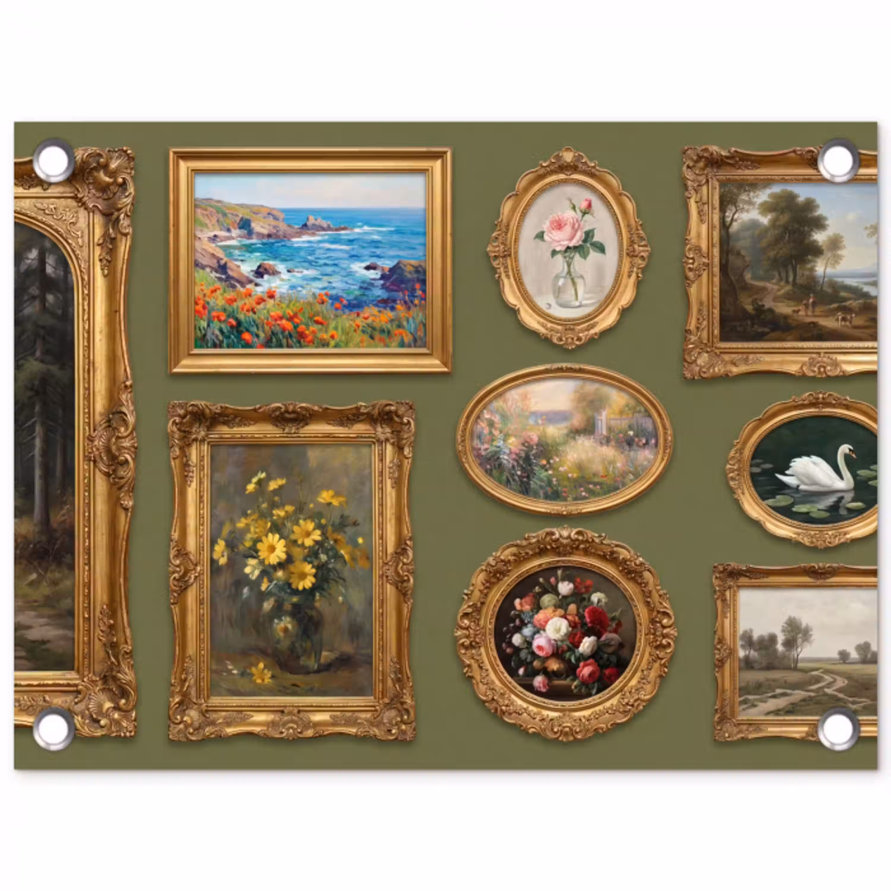 Hert - Bos - Natuur - Klassiek - Dieren tuinposter los doek klein -3d