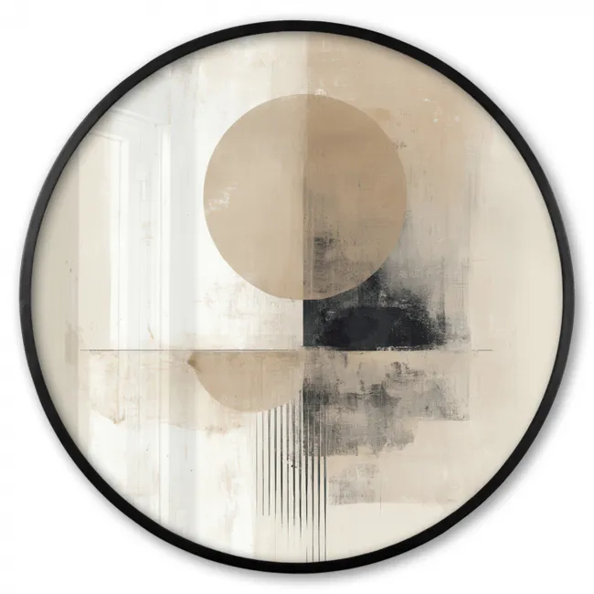 Photo Frame Round - Circle - Composition - Depth - Beige
