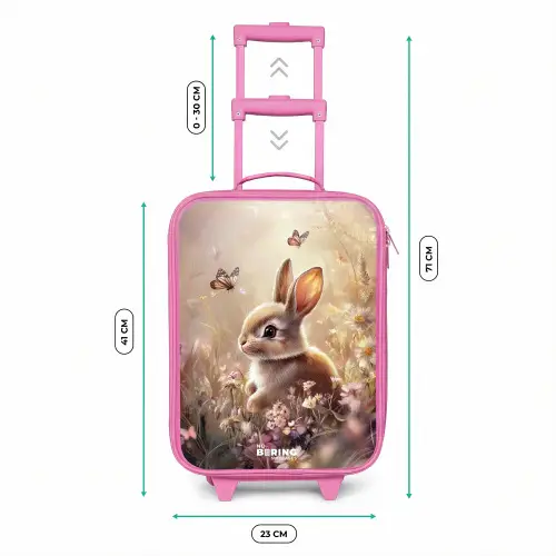 Bloemen - Bruin - Konijntje - Vlinder Kinderkoffer - Roze klein -productfoto_formaten