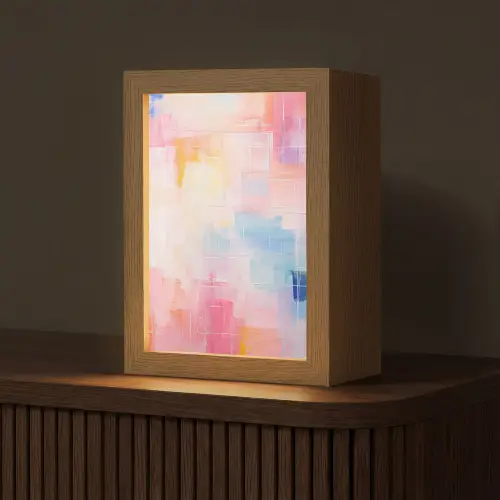Aquarel - Pastel - Abstract - Kunst Light Box met kabel (Tafellamp) klein -z3d_website