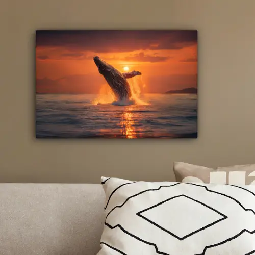 Walvis - Zon - Zee canvas 2cm klein -sfeer3