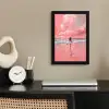 Roze - Surfen - Zee fotolijst zwart zonder passe partout klein -sfeer1