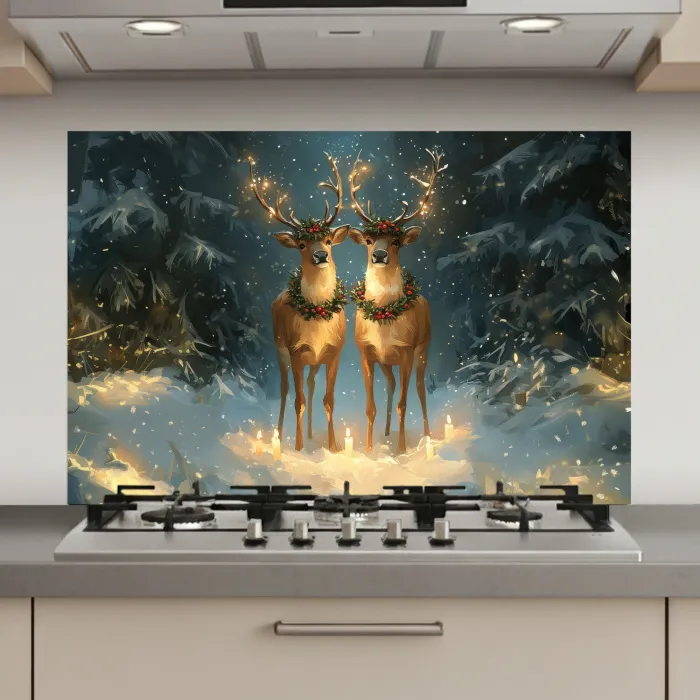 Dennensprookje - Rendier - Nacht keuken achterwand spatscherm klein -3d_website