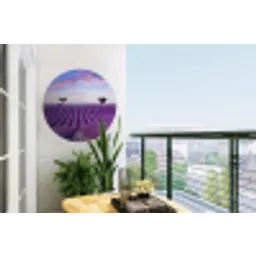 Lavendel - Natuur - Paars - Bomen - Bloemen Wandcirkel tuinposter met ringen klein -buiten1