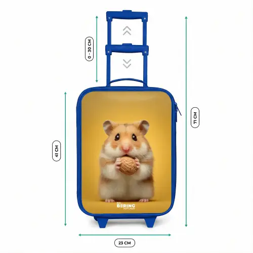 Hamster - Walnoot - Dier Kinderkoffer - Blauw klein -productfoto_formaten
