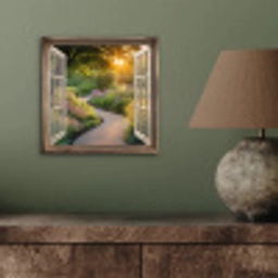 Doorkijk - Bloemen - Natuur - Zon - Pad aluminium wit klein -sfeer2
