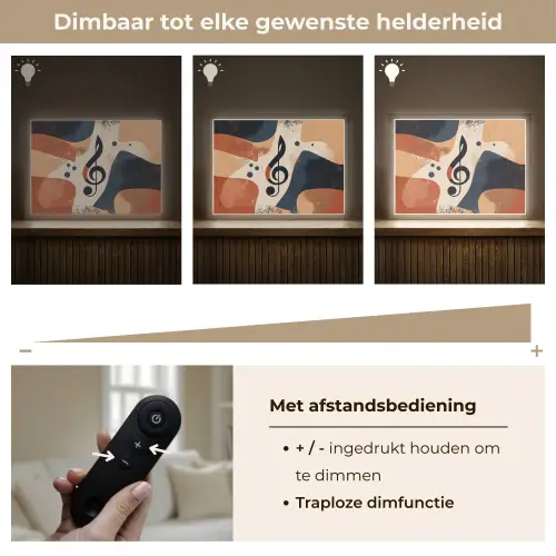 Sleutel - G - Abstract - Beige Light Box met batterij (Wandlamp) middel -USP_dimbaarNL
